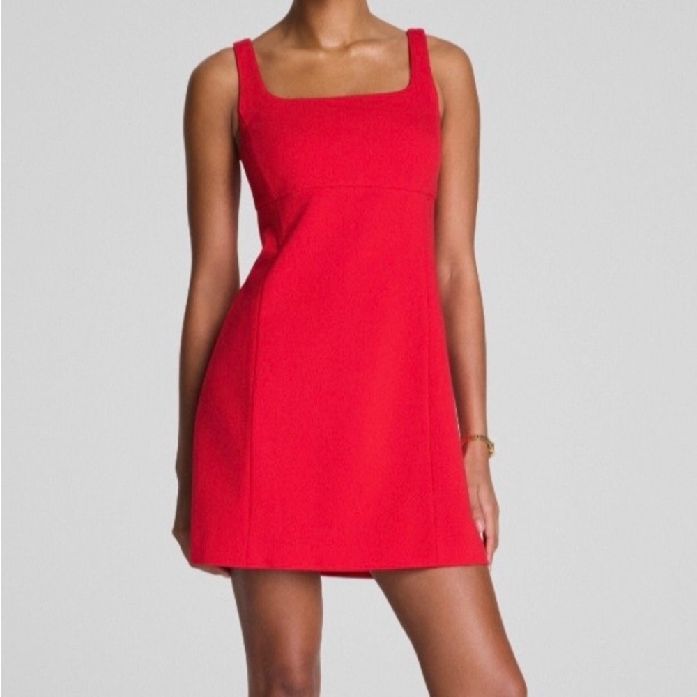 SPANX Red Square-Neck Mini Dress